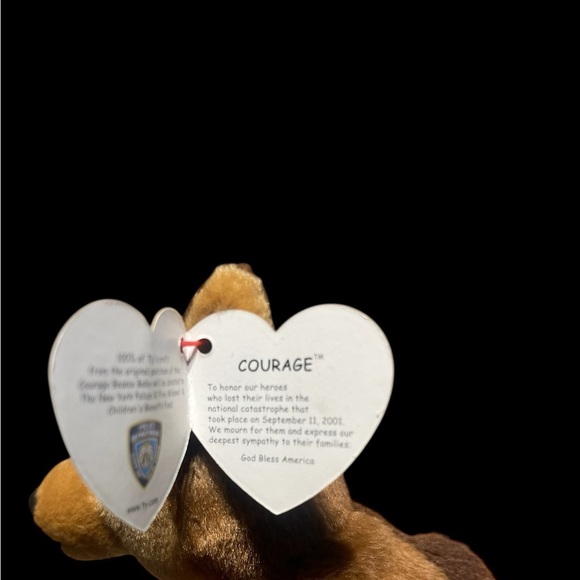 TY Beanie Baby Courage German Shepherd Dog w/ Flag & Tag – Retired USA Patriotic - Picture 7 of 7